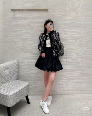 Dior Monogram Wool Blend Cardigan Black & Cream view 7