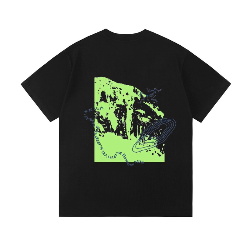Black Oversized T-Shirt with Neon Graphic Print view