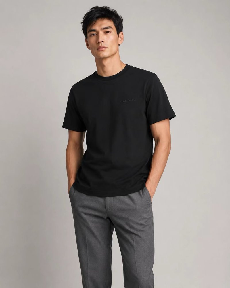 Canada Goose Black Embroidered Logo T-Shirt