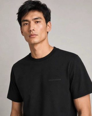 Canada Goose Black Embroidered Logo T-Shirt view 3