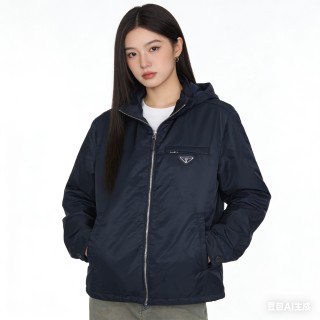 Prada Black Nylon Hooded Puffer Jacket view 4