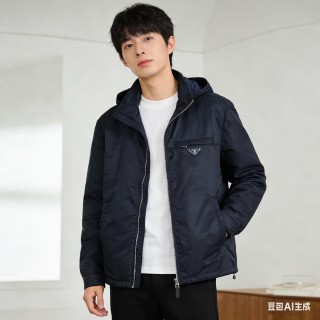 Prada Black Nylon Hooded Puffer Jacket view 5