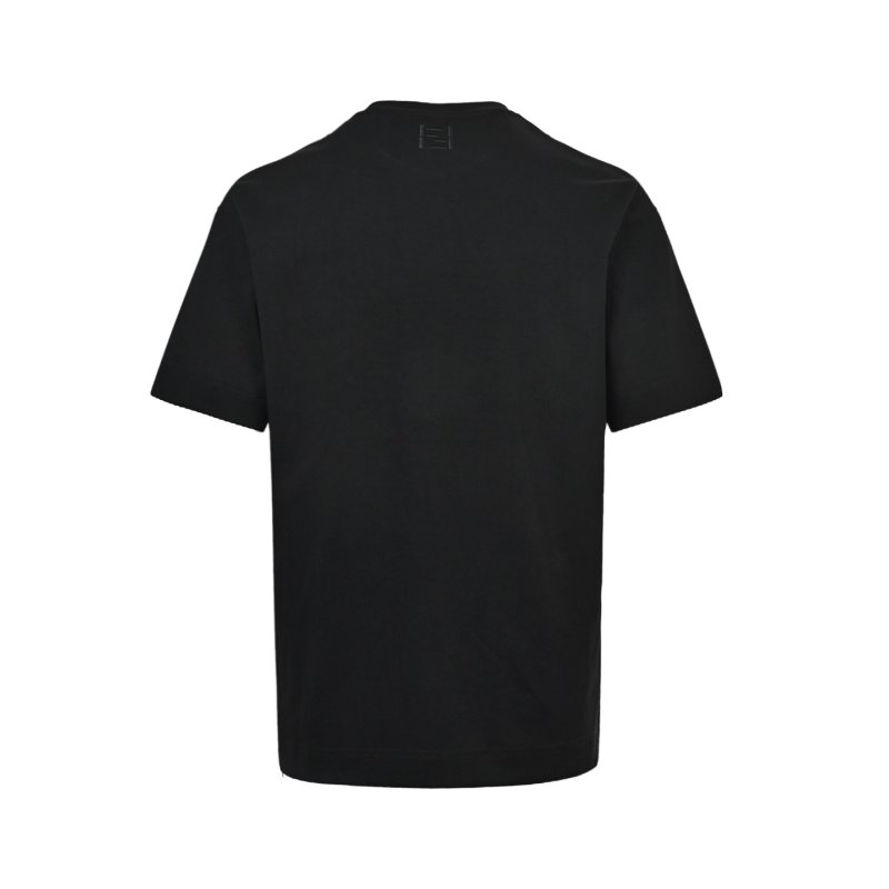 Black Short Sleeve T-Shirt with Gold Embroidered Pocket view