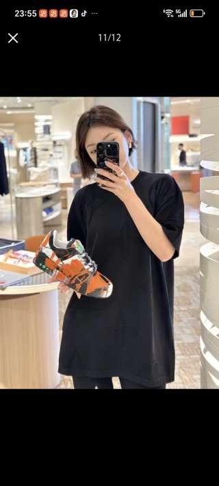Black Oversized Crewneck Short Sleeve T-Shirt view 5