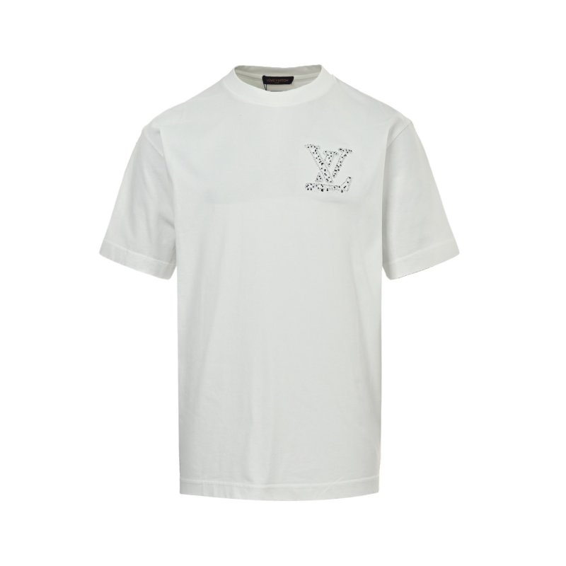 Louis Vuitton Rhinestone Logo White T-Shirt view