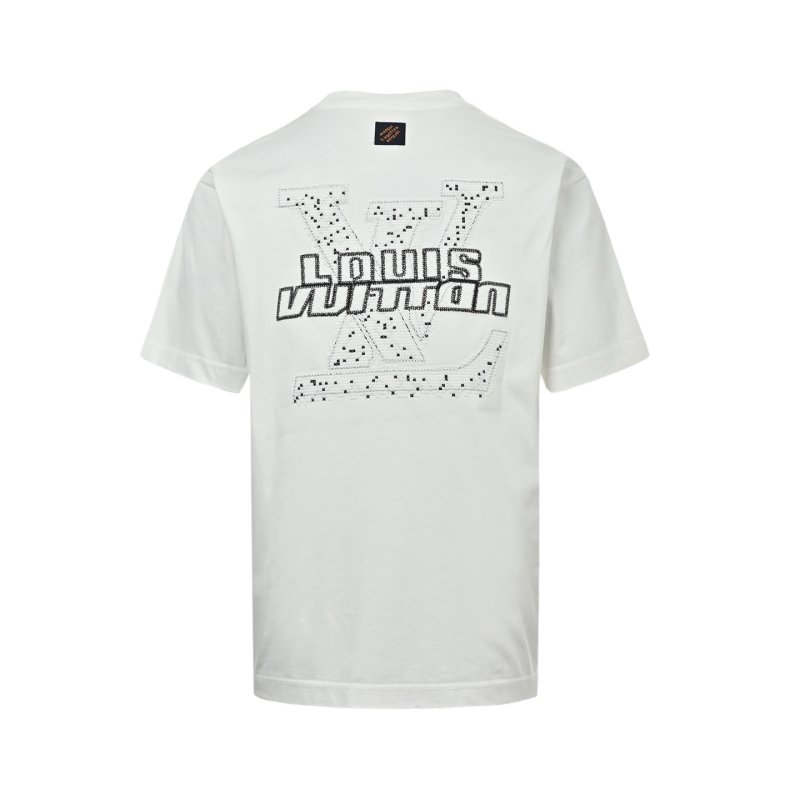 Louis Vuitton Rhinestone Logo White T-Shirt view