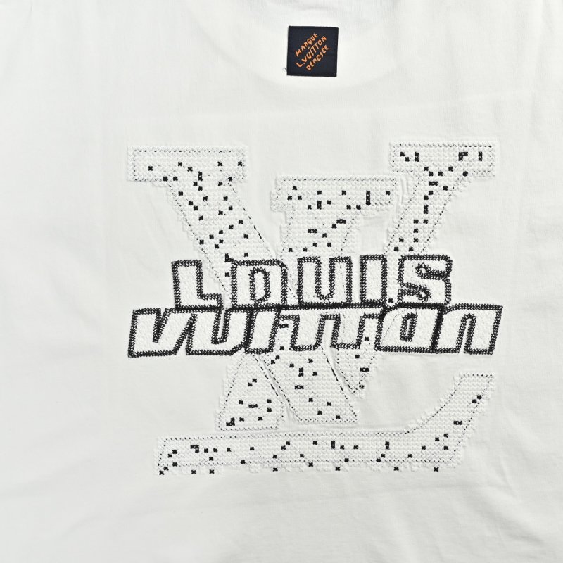 Louis Vuitton Rhinestone Logo White T-Shirt view