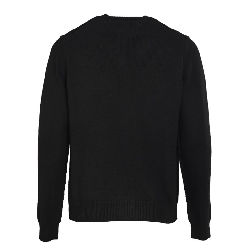 Black Knit Cardigan with Embroidered Logo view