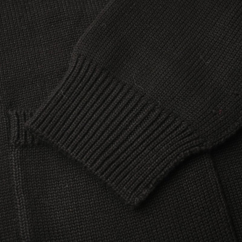 Black Knit Cardigan with Embroidered Logo view