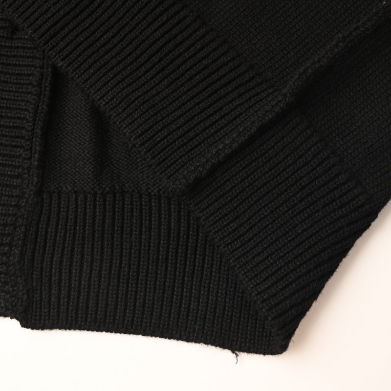 Black Knit Cardigan with Embroidered Logo view