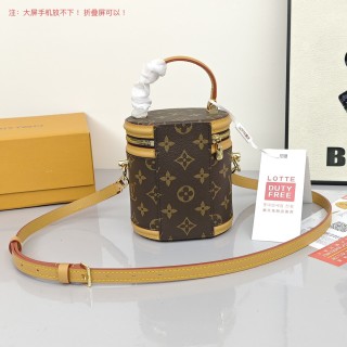 Louis Vuitton Nano Monogram Canvas Cylinder Bag Beige view 3
