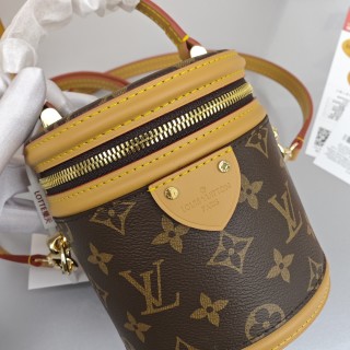 Louis Vuitton Nano Monogram Canvas Cylinder Bag Beige view 4
