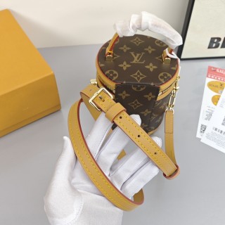 Louis Vuitton Nano Monogram Canvas Cylinder Bag Beige view 7