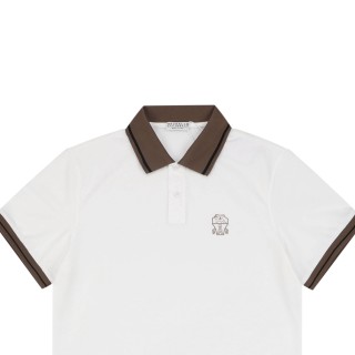Versace Medusa Polo Shirt White & Brown view 4