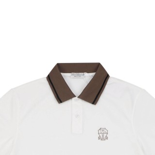 Versace Medusa Polo Shirt White & Brown view 5