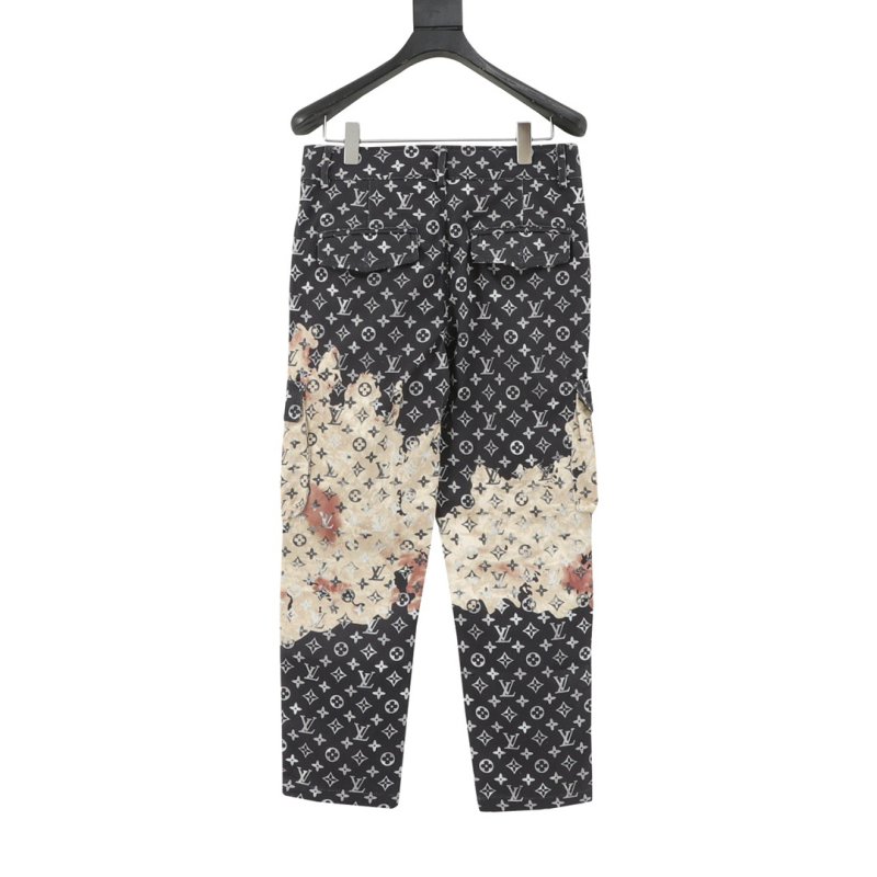 Black & White Monogram Print Straight Pants view