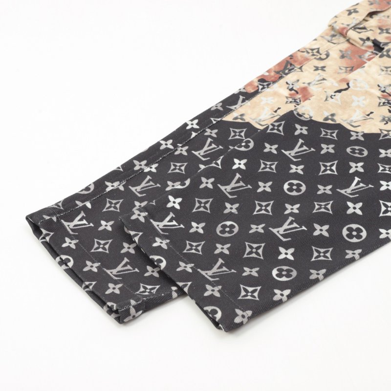 Black & White Monogram Print Straight Pants view