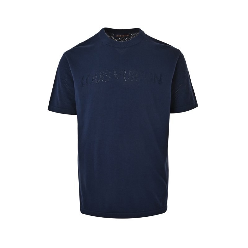 Navy Blue Embroidered Short Sleeve T-Shirt view