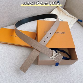 Louis Vuitton Monogram Empreinte Double-Sided Belt Beige 30mm view 5