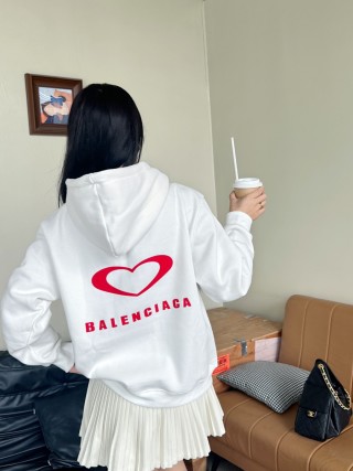 Balenciaga Heart Logo White Hoodie