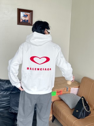 Balenciaga Heart Logo White Hoodie view 2