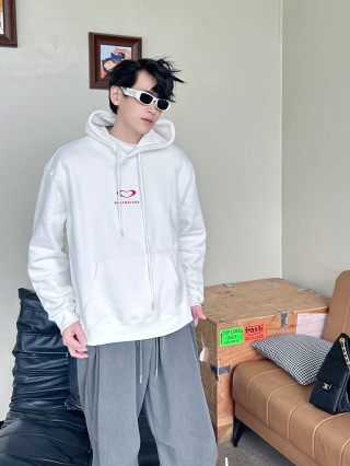 Balenciaga Heart Logo White Hoodie view 3
