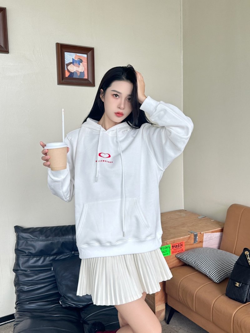 Balenciaga Heart Logo White Hoodie view