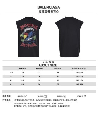 Balenciaga Hawaii Coconut Tree Graphic Tank Top Black view 11