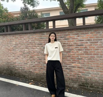 Cream Oversized Short Sleeve T-Shirt with Chest Badge view 3