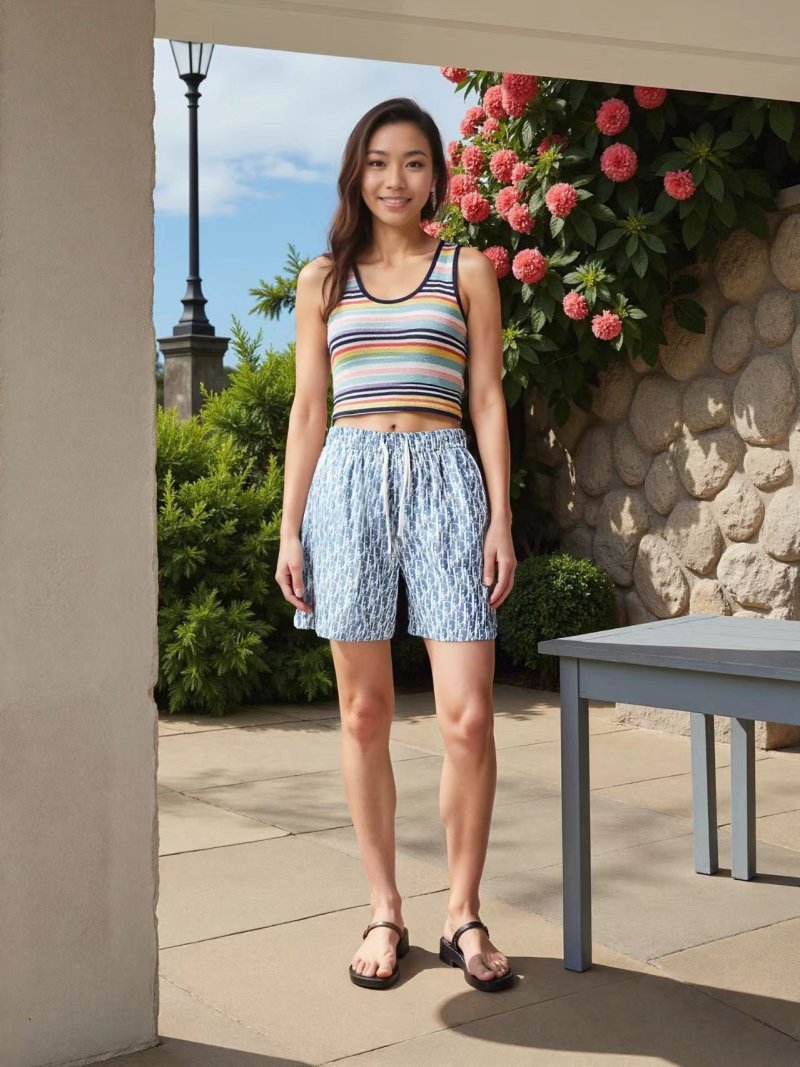 Blue Textured Swim Shorts view