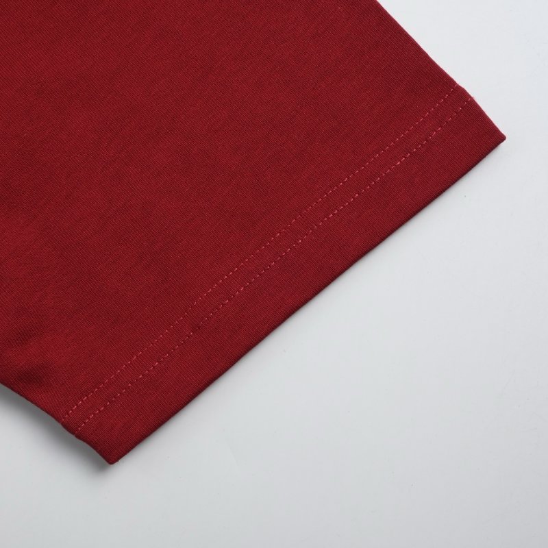 Balenciaga Burgundy Distressed Logo T-Shirt view