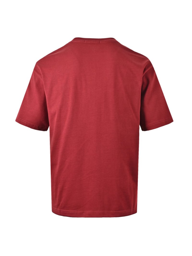 Balenciaga Burgundy Distressed Logo T-Shirt view