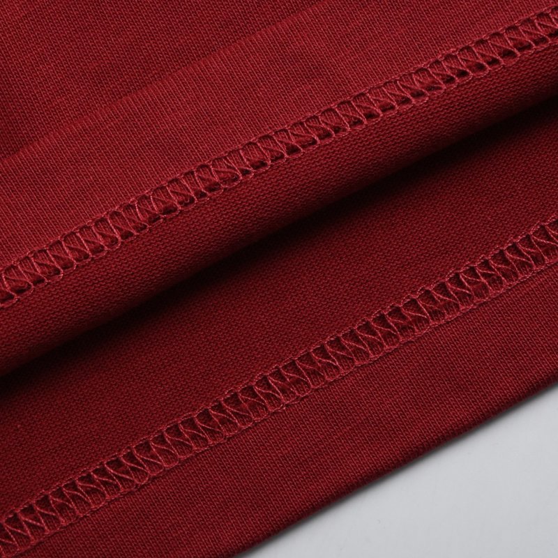 Balenciaga Burgundy Distressed Logo T-Shirt view