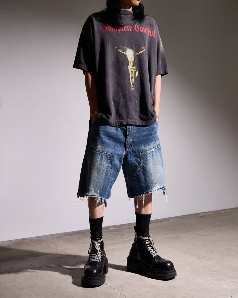 Domestic Control Graphic Print Oversized T-Shirt Black