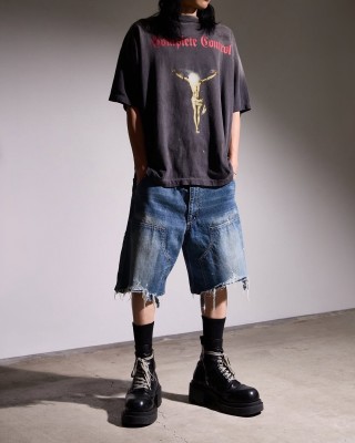 Domestic Control Graphic Print Oversized T-Shirt Black view 1