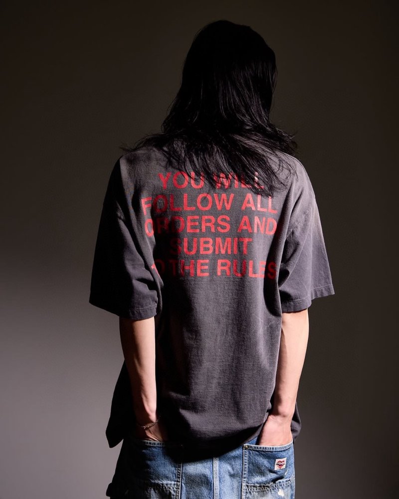 Domestic Control Graphic Print Oversized T-Shirt Black view