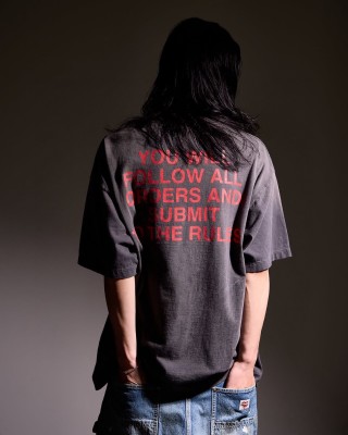 Domestic Control Graphic Print Oversized T-Shirt Black view 5