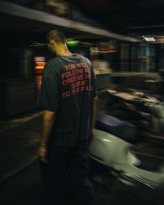 Domestic Control Graphic Print Oversized T-Shirt Black view 9
