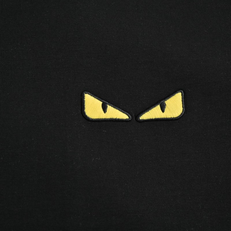 Fendi Black Wool Zip Jacket with Eye Detail view