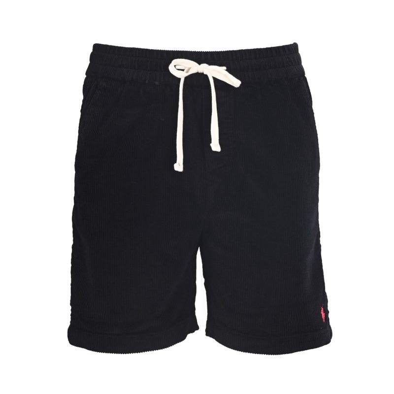 Polo Ralph Lauren Black Ribbed Shorts with Embroidered Logo view