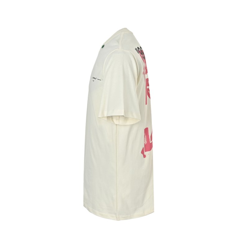 White Oversized T-Shirt with Pink '99' Graphic Print view