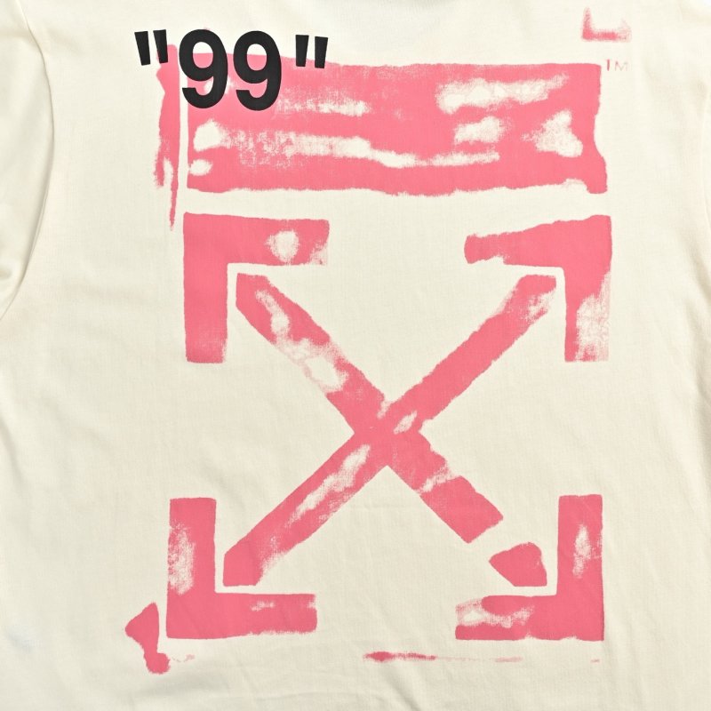 White Oversized T-Shirt with Pink '99' Graphic Print view
