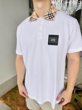 White Crew Neck T-Shirt with Black Logo Patch view 7