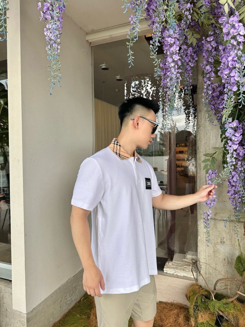 White Crew Neck T-Shirt with Black Logo Patch view