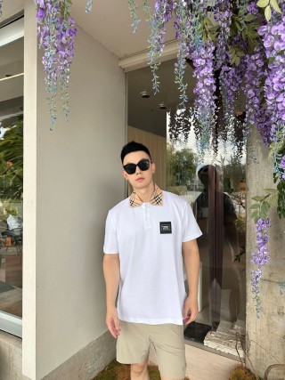 White Crew Neck T-Shirt with Black Logo Patch view 9