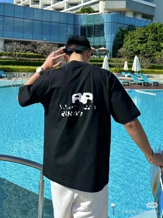 Balenciaga Paris Black Graphic T-Shirt view 7