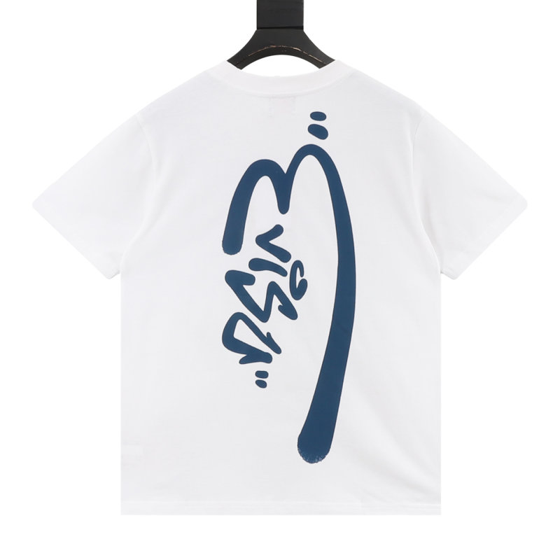 White Abstract Graphic Short Sleeve T-Shirt view