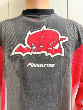 Jordan Chicago Bulls Color-Block Long Sleeve Tee Black Red White view 3