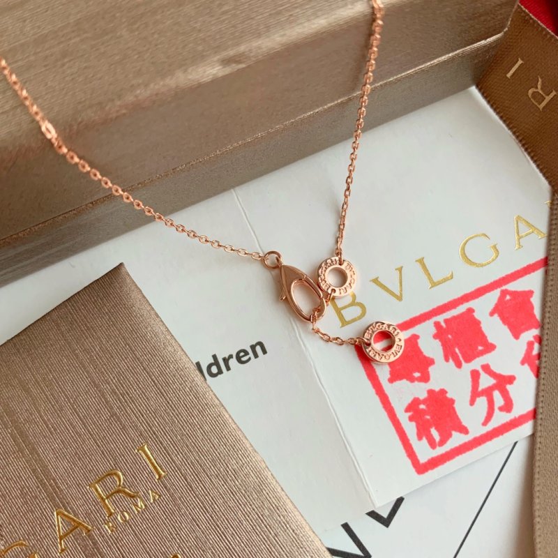 Bulgari White Dress Pendant Necklace - Rose Gold 925 Silver view
