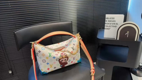 Louis Vuitton Multicolor Monogram Canvas Shoulder Bag with Orange Strap
